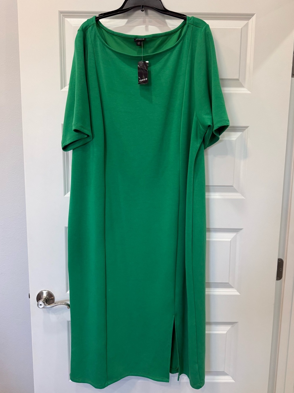 Torrid green column-style midi or maxi dress